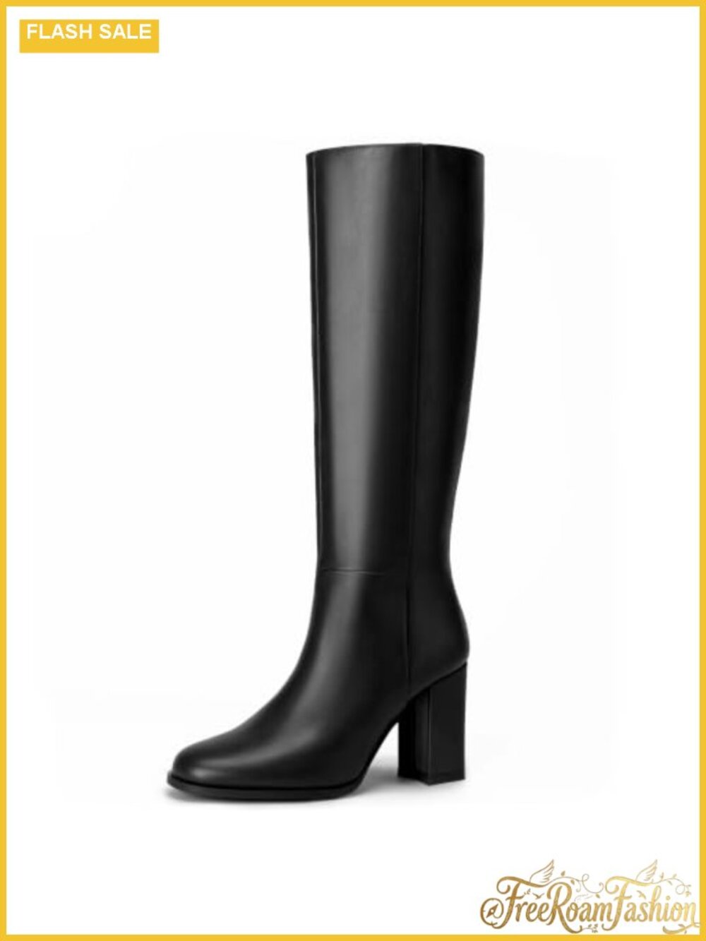 Women's Knee High Round Toe Block Heel Dress Boots Pu Manmade